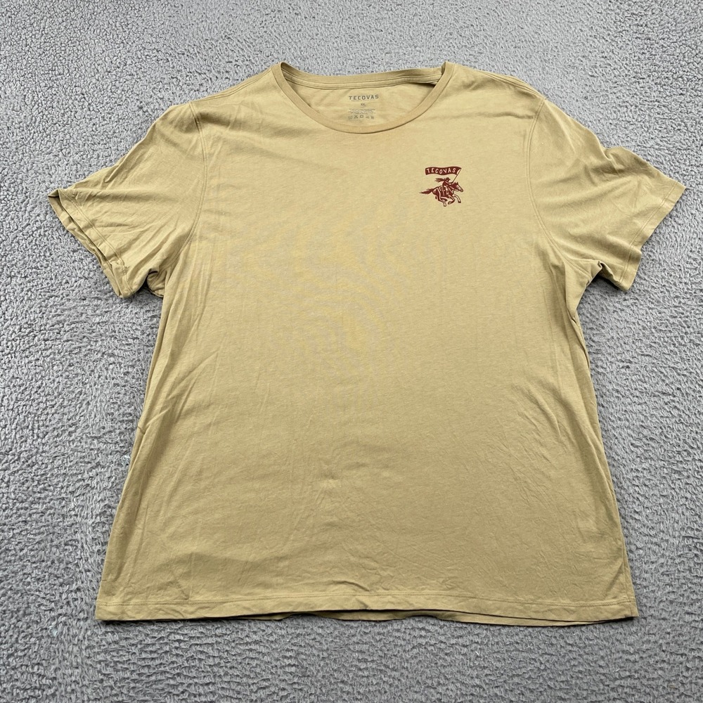 Tecovas T-Shirt Mens XXL Tan Graphic Logo Short Sleeve Pima Cotton Western Tee